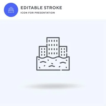 Flood icon vector, filled flat sign, solid pictogram isolated on white, logo 스톡 일러스트