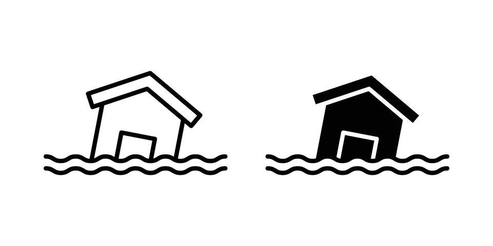 Flood icon vector symbol graphics Ilustración de archivo