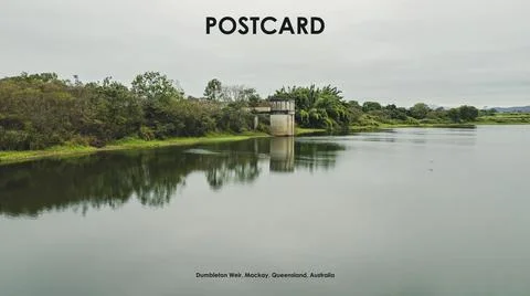 Flood Indication Tower In Dammed River Postcard Stock Photos
