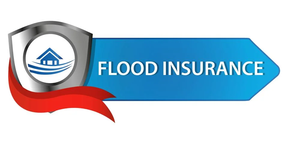 Flood insurance button Stock Illustration