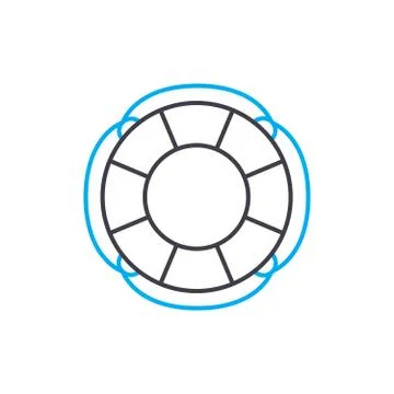Flood insurance vector thin line stroke icon. Flood insurance outline Stock Illustration