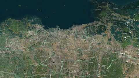 Flood in Jakarta map, flood map animation Video stock 309342040