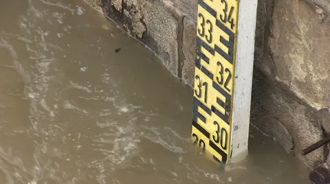 Flood Level Marker 스톡 동영상 55266602