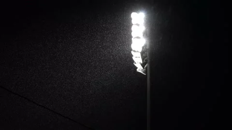 Flood Lights in Snow Storm Stock Footage 231345577