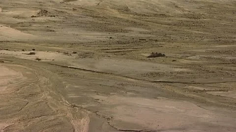 Flood plain at open cast excavations - Rio Tinto - Spain Stockbeeldmateriaal 22114517