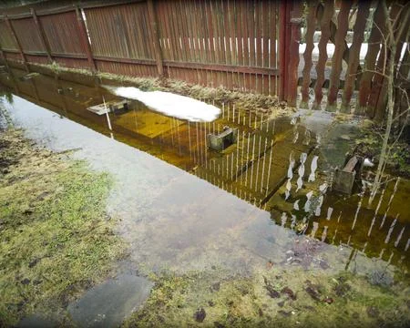 Flood on the plot Stock Photos