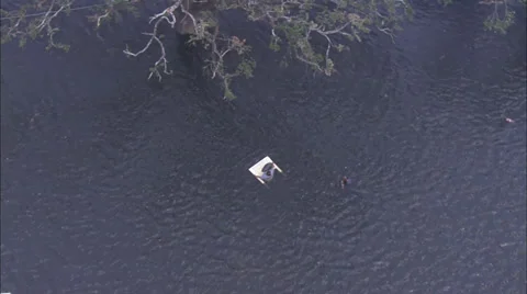 Flood Rescue City Street Helicopter Stock Footage 37278737