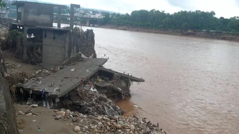 Flood in the river due to heavy rainfall Stock-Footage 316142978