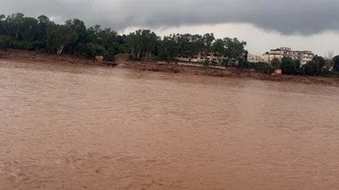 Flood in the river due to heavy rainfall Stock-Footage 316143029