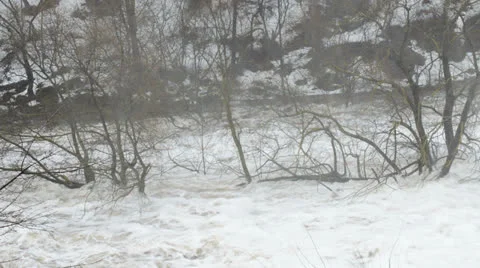 Flood on the river Stock Footage 22548907