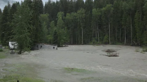 Flood on a river Stock Footage 44668551