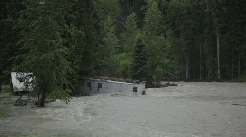 Flood on a river Stock Footage 44669206