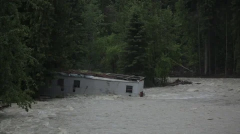 Flood on a river Stock Footage 44669406