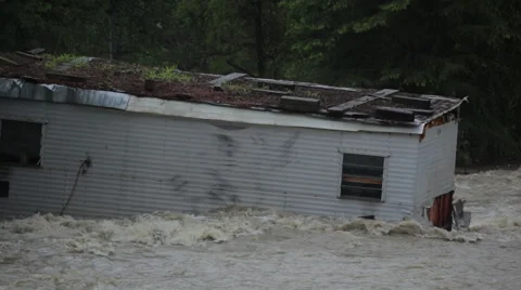 Flood on a river Stock Footage 44670529