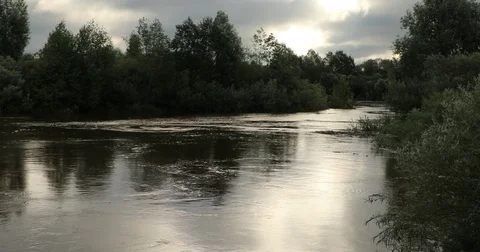 Flood on the river Stock Footage 80158647