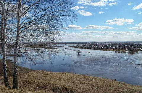 Flood of the river Stock Photos