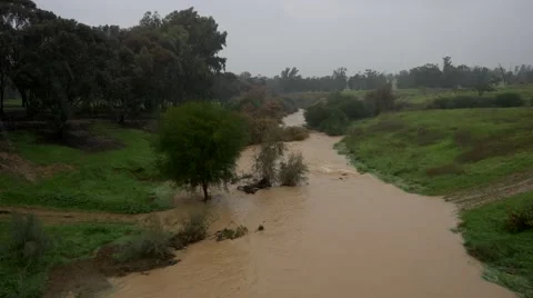  Flood River Rain  Stock Footage 45755680