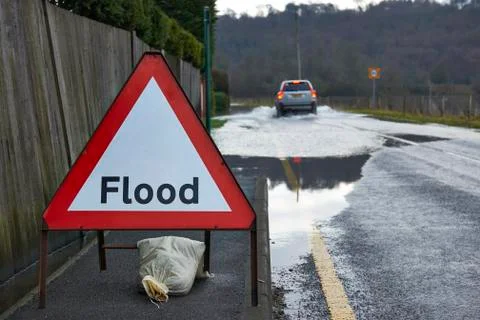 Flood Sign Stock-Fotos