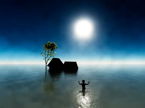 Flood Survivor Illustrazione stock