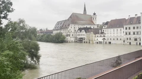 Flood in th old town of steyr Stock Footage 294506719