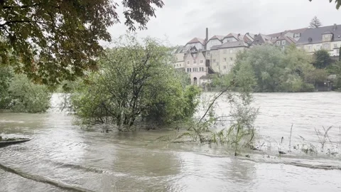 Flood in th old town of steyr Stock Footage 294507267