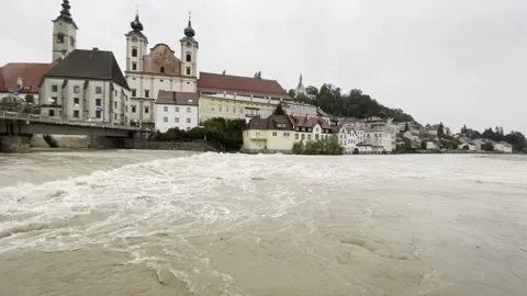 Flood in th old town of steyr Stock Footage 294507268