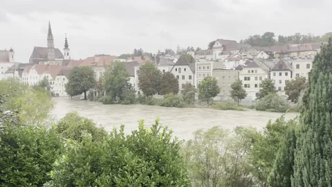 Flood in th old town of steyr Stock Footage 294507788