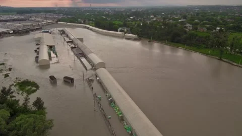 Flood in Ukraine Stock Footage 244831540