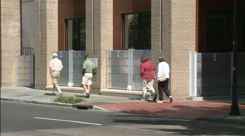 Flood Wall Panel Storm Preparation Mobile Alabama Stock Footage 54712636