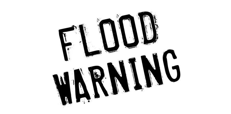 Flood Warning rubber stamp Stock Illustration