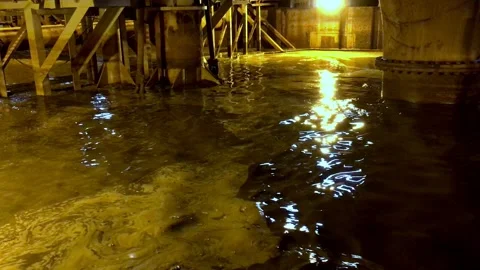 Flood water damage inside a parking garage after a hurricane. Stock Footage 217895687