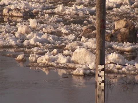 Flood water level meter  Stock Footage 2310573