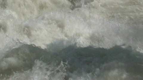 Flood water Utah spring snow melt raging river M HD Stock Footage
