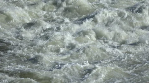 Flood Waters flowing with speed Stock Footage 56983493
