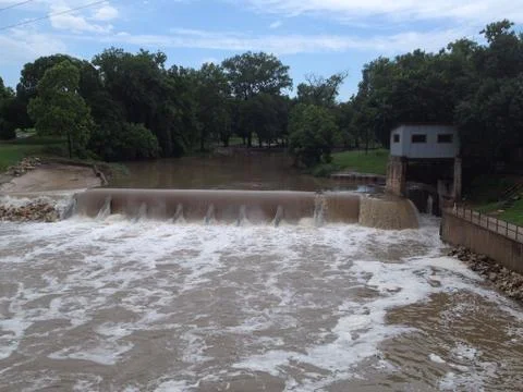 Flood waters luling Texas Stock Photos