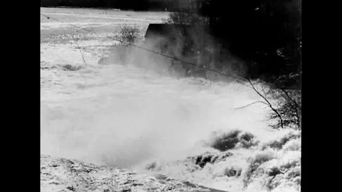Flood Waters Rage Stock Footage 103104827