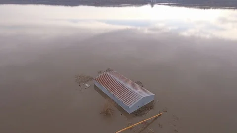 Flooded Barn Stock Footage 105424210