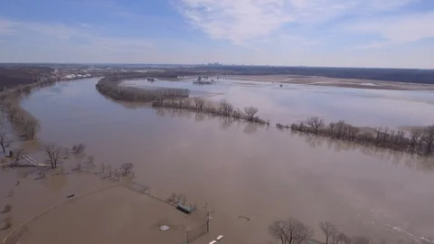 Flooded baseball field Stock Footage 105420849