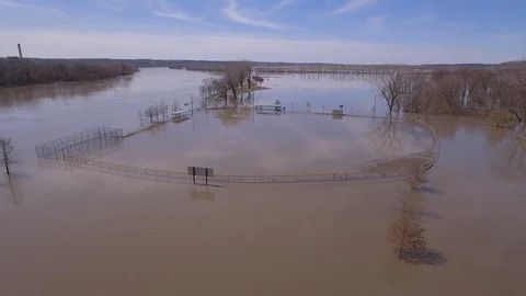 Flooded Baseball Field Stock Footage 105421472