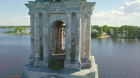 The flooded belfry of St. Nicholas Cathedral Stock Footage 76928778