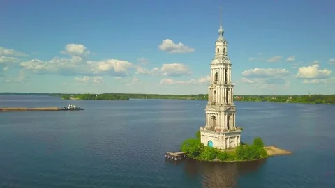 The flooded belfry of St. Nicholas Cathedral Stock Footage 76928859