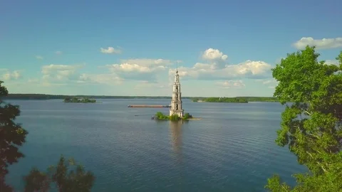 The flooded belfry of St. Nicholas Cathedral Stock Footage 76928876