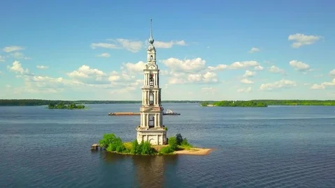 The flooded belfry of St. Nicholas Cathedral Stock Footage 76929052
