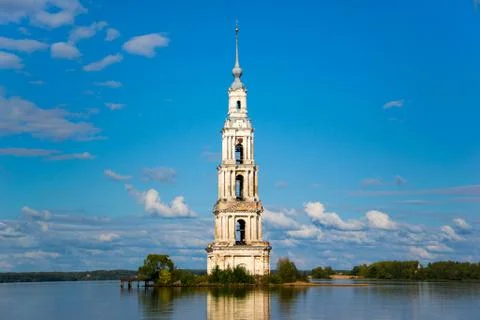 The flooded bell tower Stock Photos