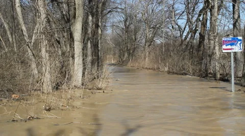 Flooded Bicycle Path Stock-Footage 1121428
