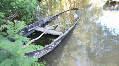  flooded boat Video stock 36253181