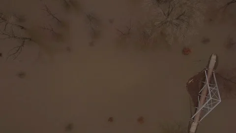 Flooded bridge Stock Footage 105423166