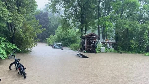 Flooded car Stock Footage 245871804