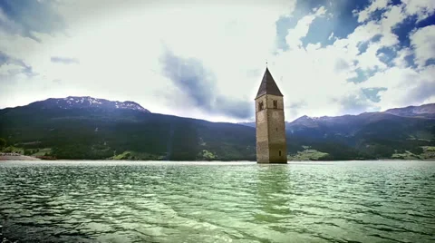 Flooded Church Stock Footage