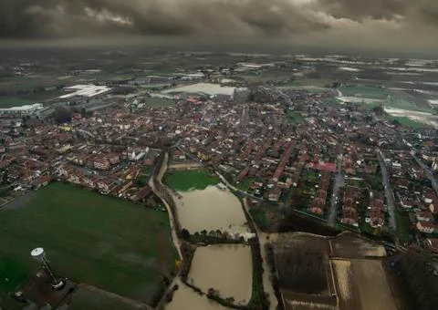 Flooded city Stock Photos
